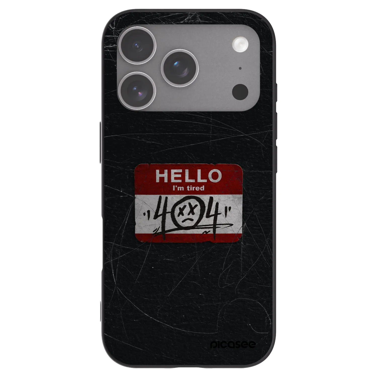 Picasee husă neagră din silicon pentru Apple iPhone 18 Pro - HELLO 404
