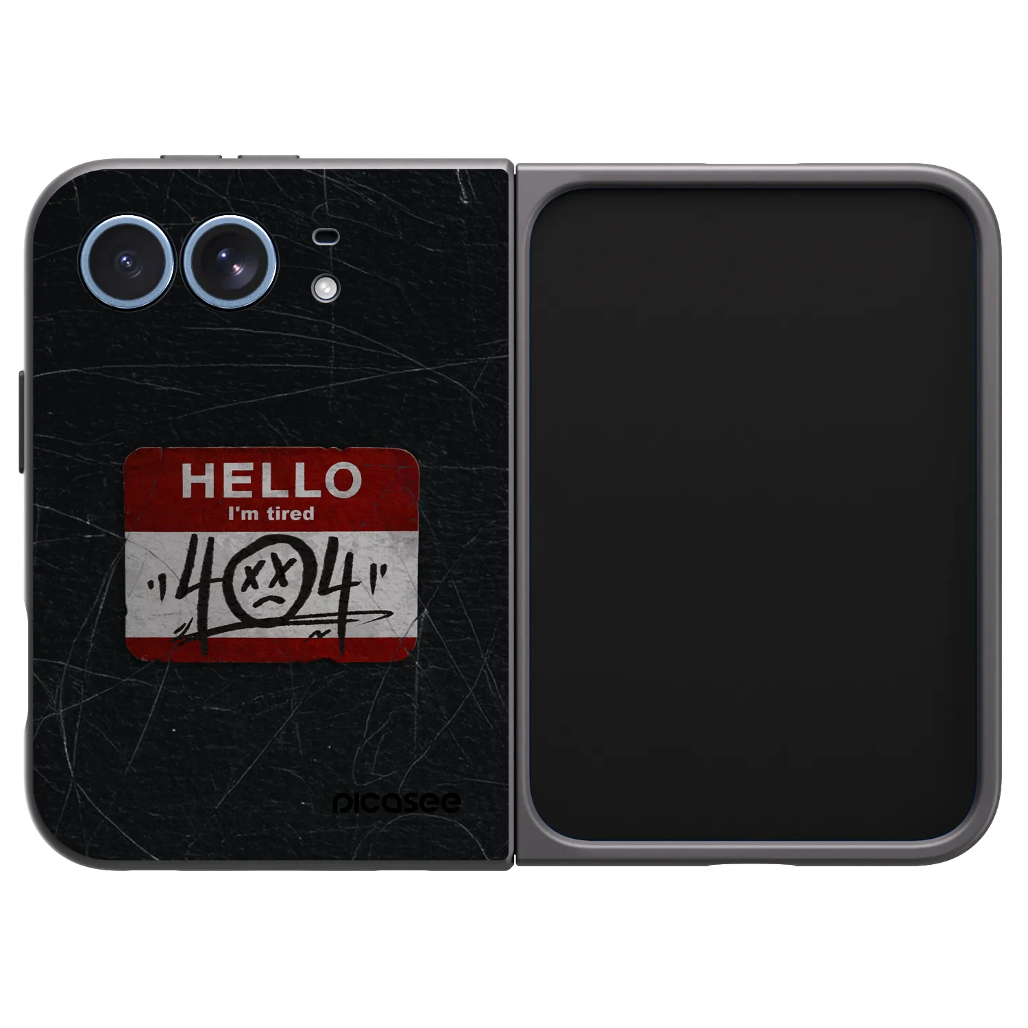 Picasee husă neagră din silicon pentru Apple iPhone Duo - HELLO 404