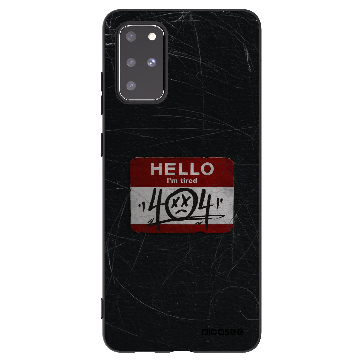 Picasee husă neagră din silicon pentru Samsung Galaxy S20+ G985F - HELLO 404