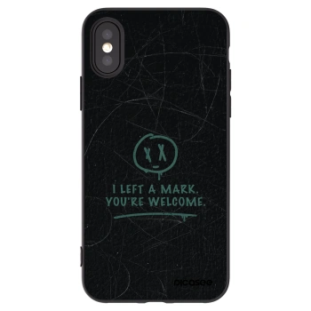 Picasee husă neagră din silicon pentru Apple iPhone X/XS - LEFT A MARK