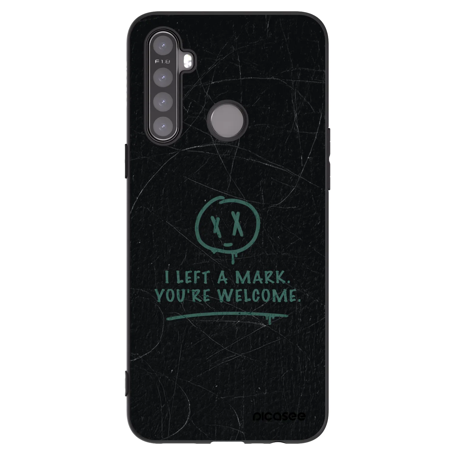 Picasee husă neagră din silicon pentru Realme 5 - LEFT A MARK
