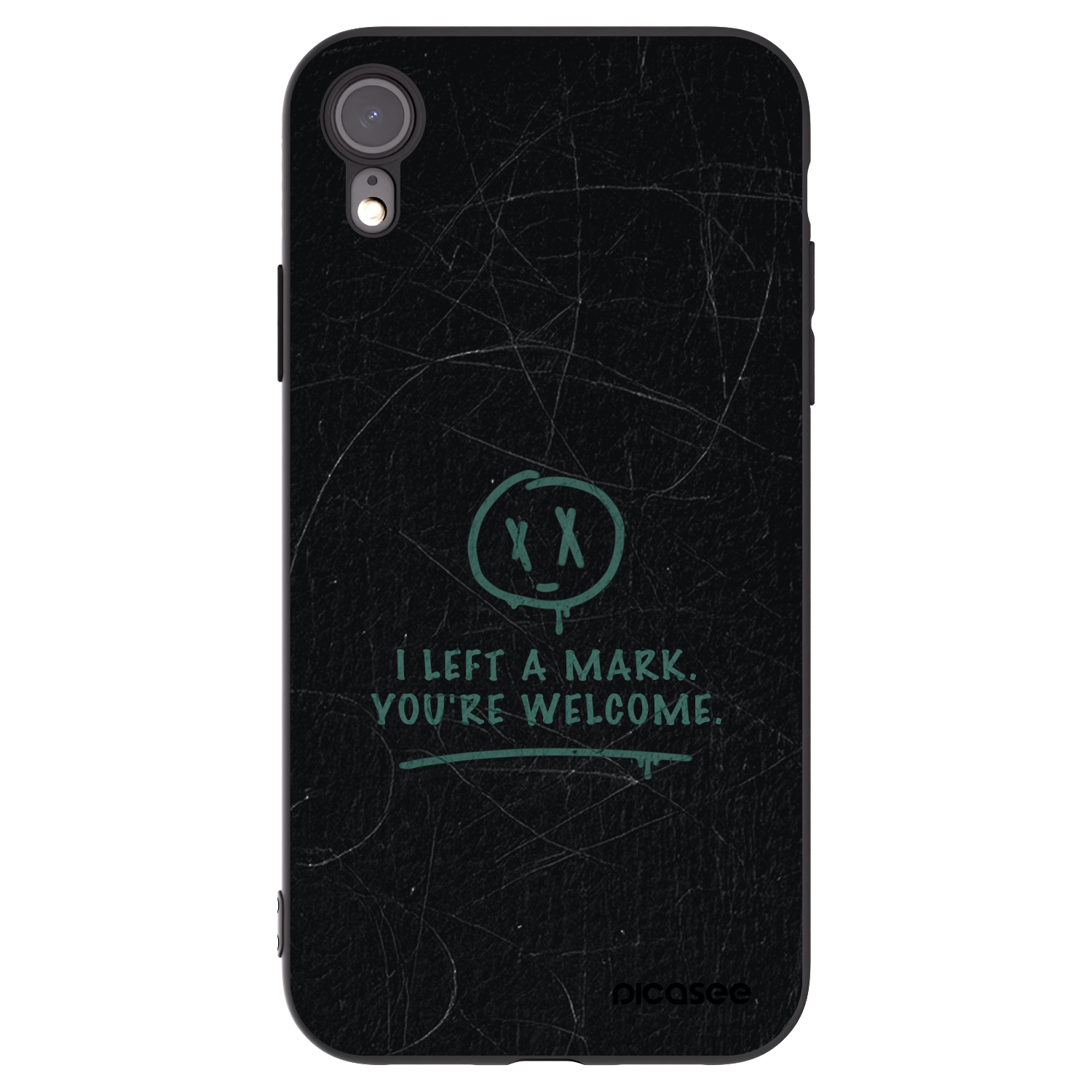 Picasee husă neagră din silicon pentru Apple iPhone XR - LEFT A MARK