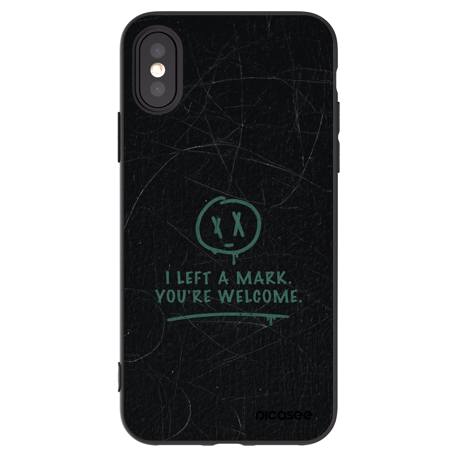 Picasee husă neagră din silicon pentru Apple iPhone X/XS - LEFT A MARK