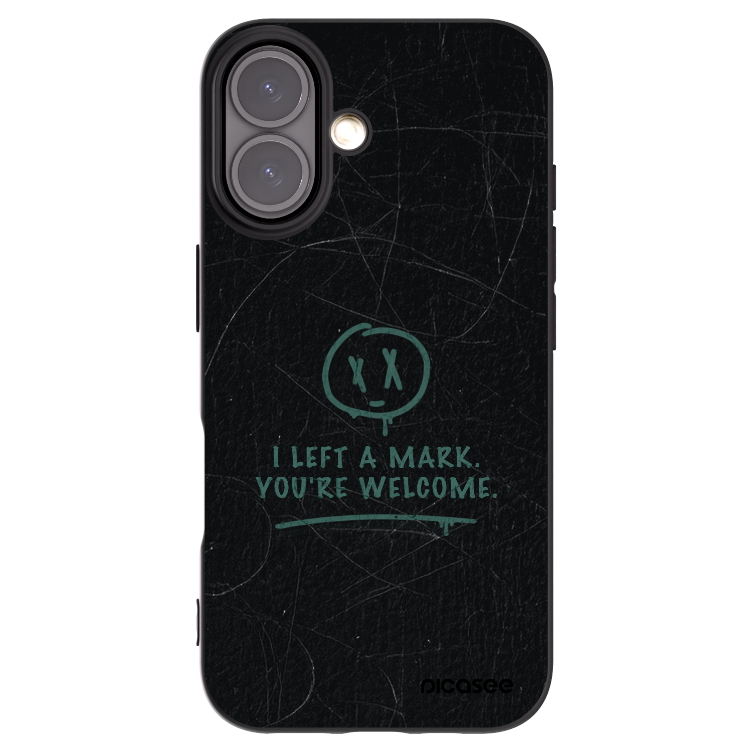 Picasee husă neagră din silicon pentru Apple iPhone 16 - LEFT A MARK