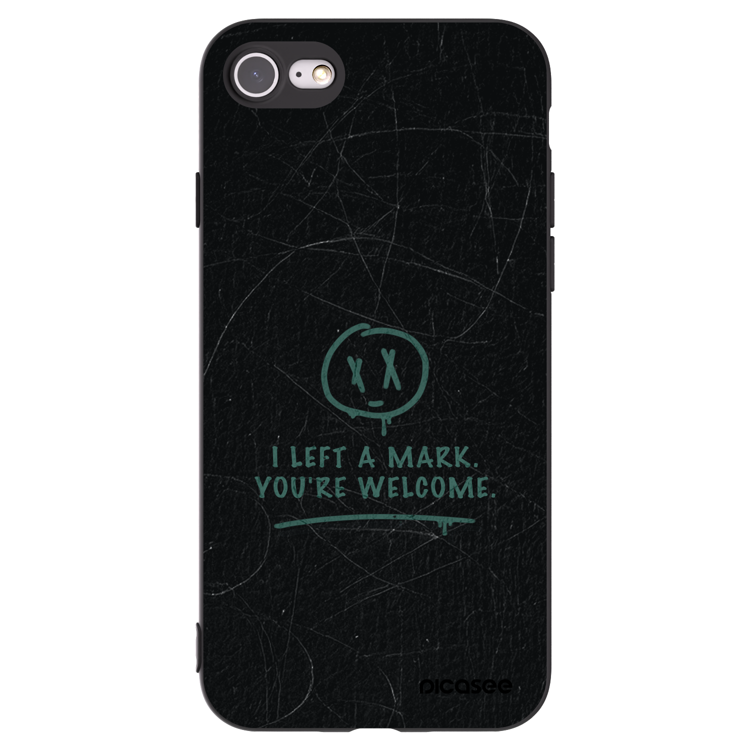 Picasee husă neagră din silicon pentru Apple iPhone 8 - LEFT A MARK