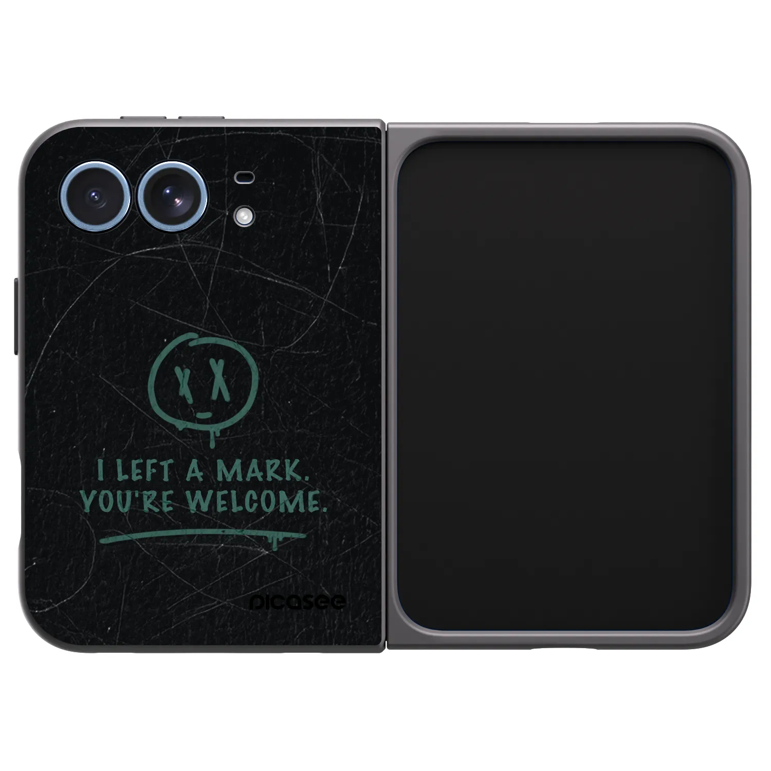 Picasee husă neagră din silicon pentru Apple iPhone Duo - LEFT A MARK