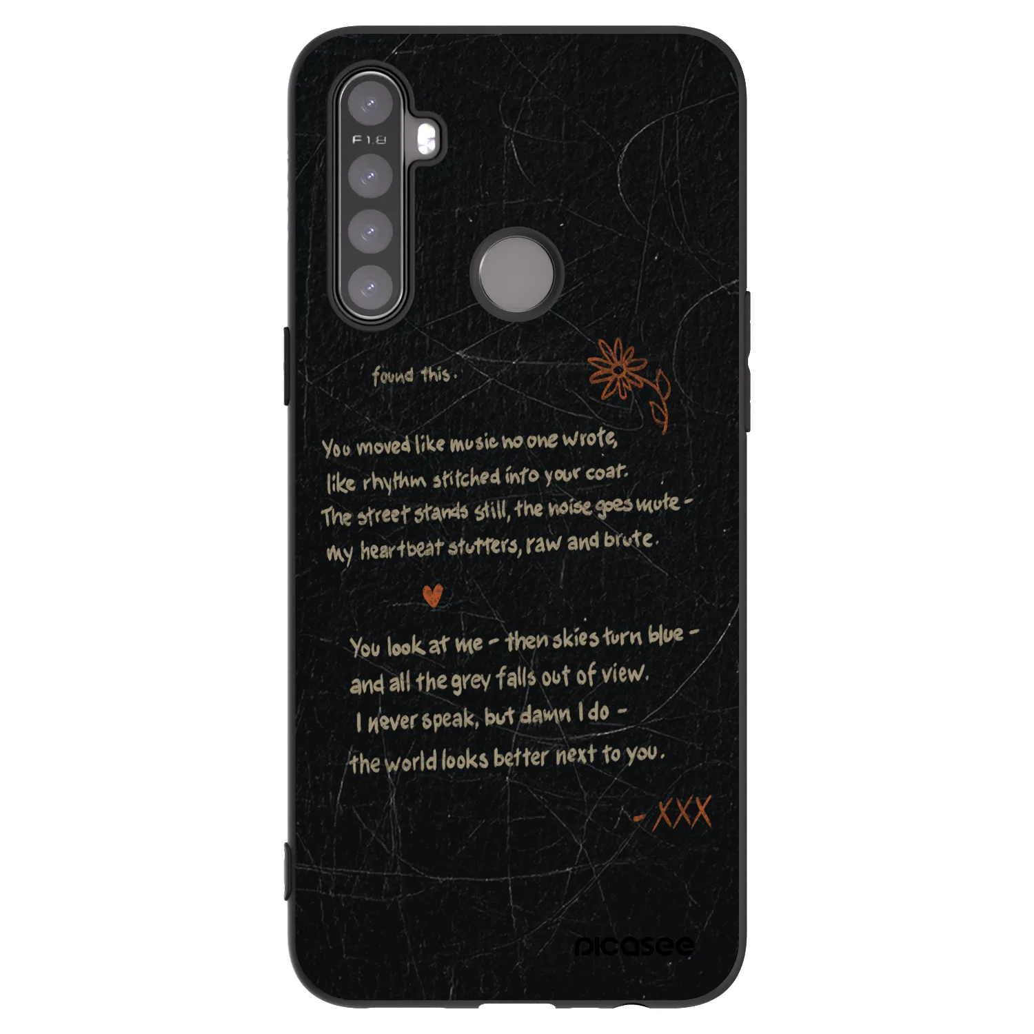 Picasee husă neagră din silicon pentru Realme 6i - POET