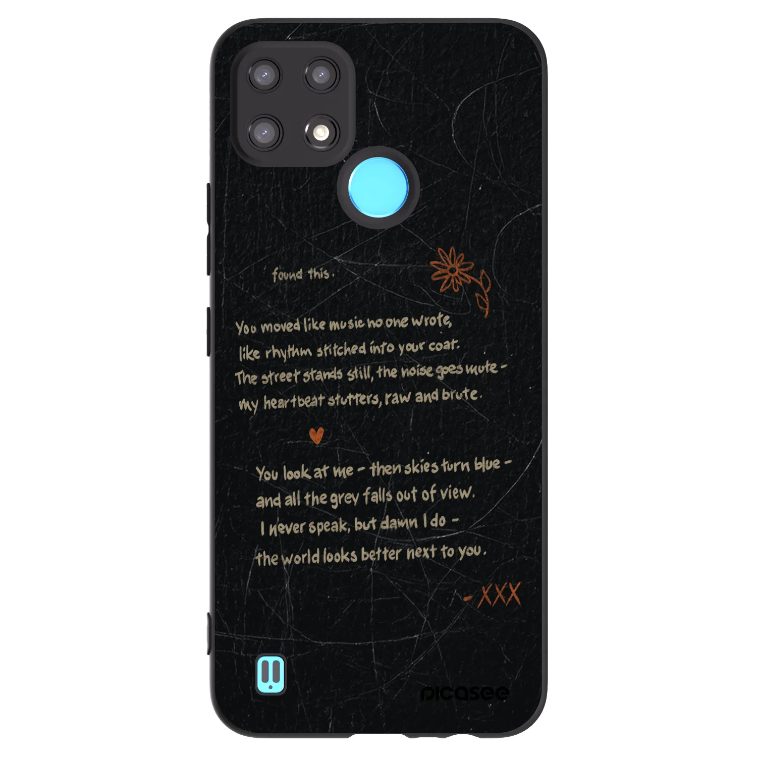 Picasee husă neagră din silicon pentru Realme C21 - POET