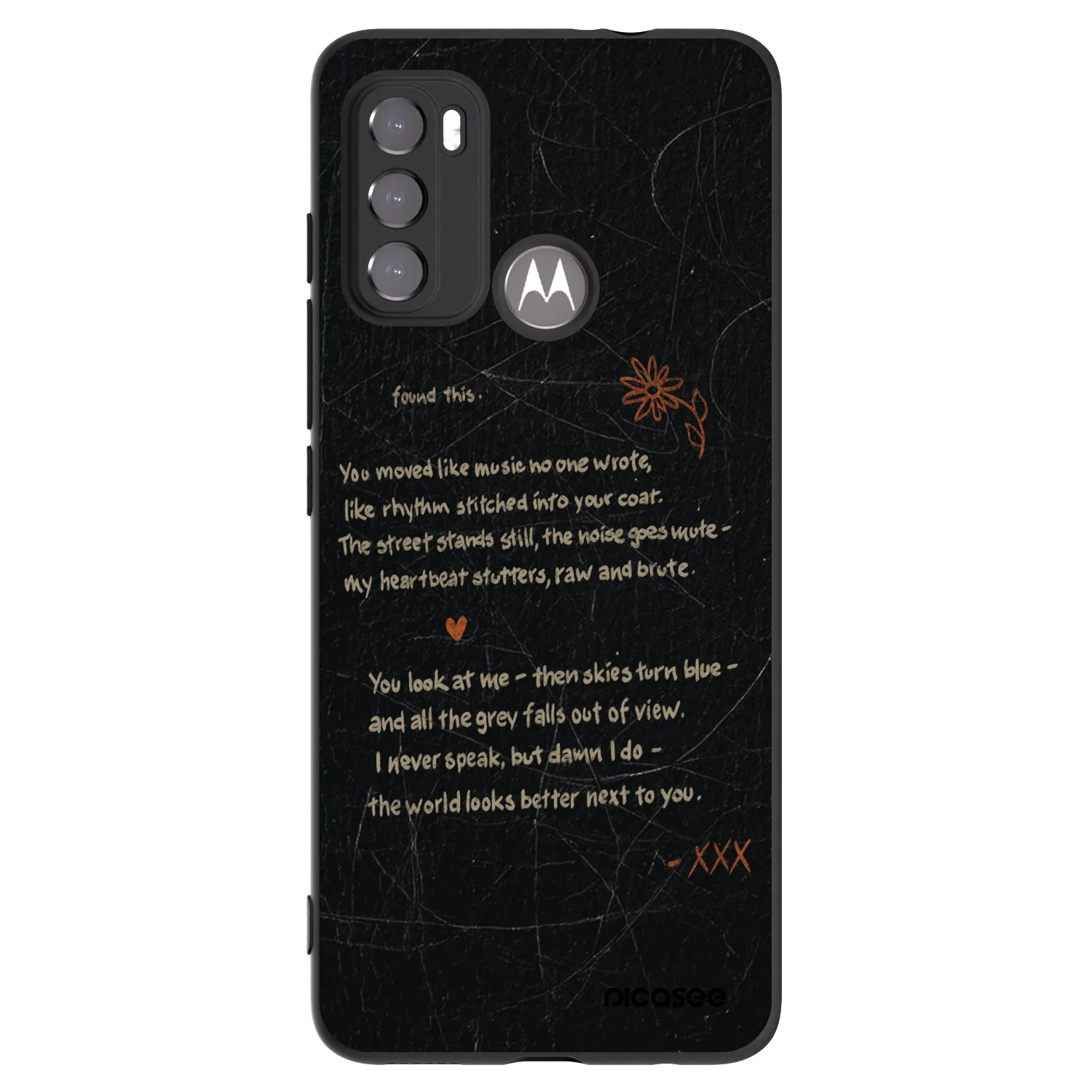 Picasee husă neagră din silicon pentru Motorola Moto G60 - POET