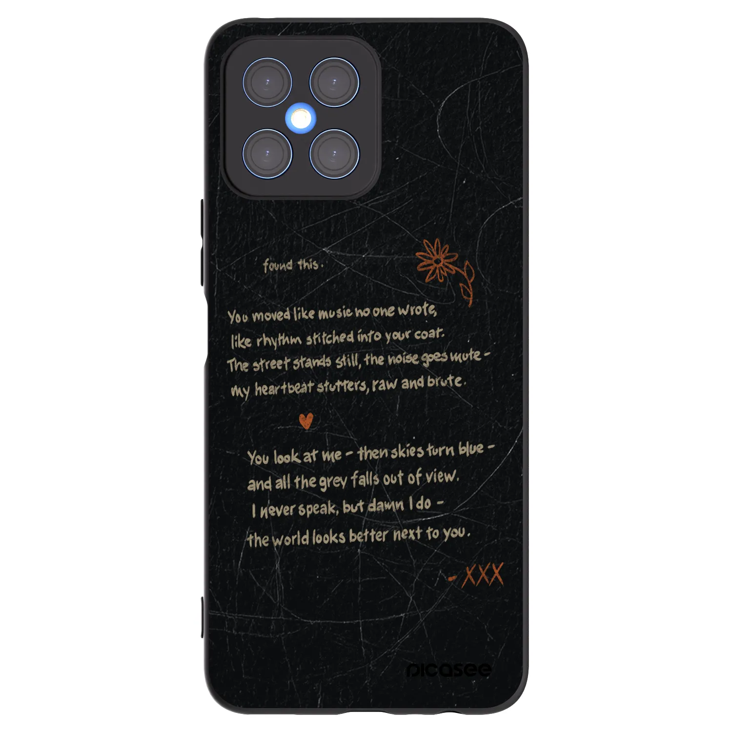Picasee husă neagră din silicon pentru Honor X8 4G - POET