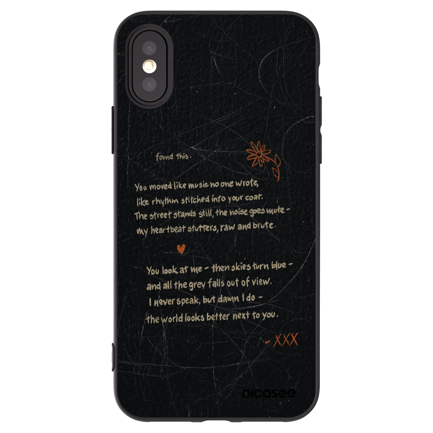 Picasee husă neagră din silicon pentru Apple iPhone X/XS - POET