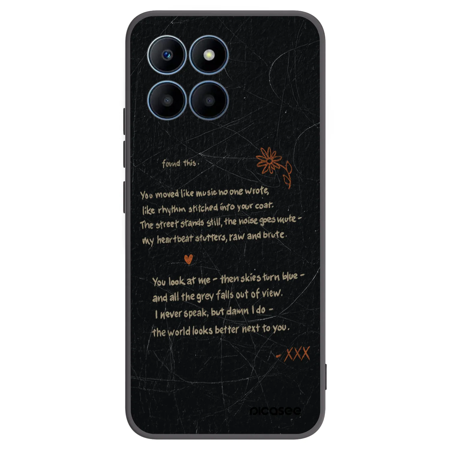 Picasee husă neagră din silicon pentru Honor 70 Lite - POET