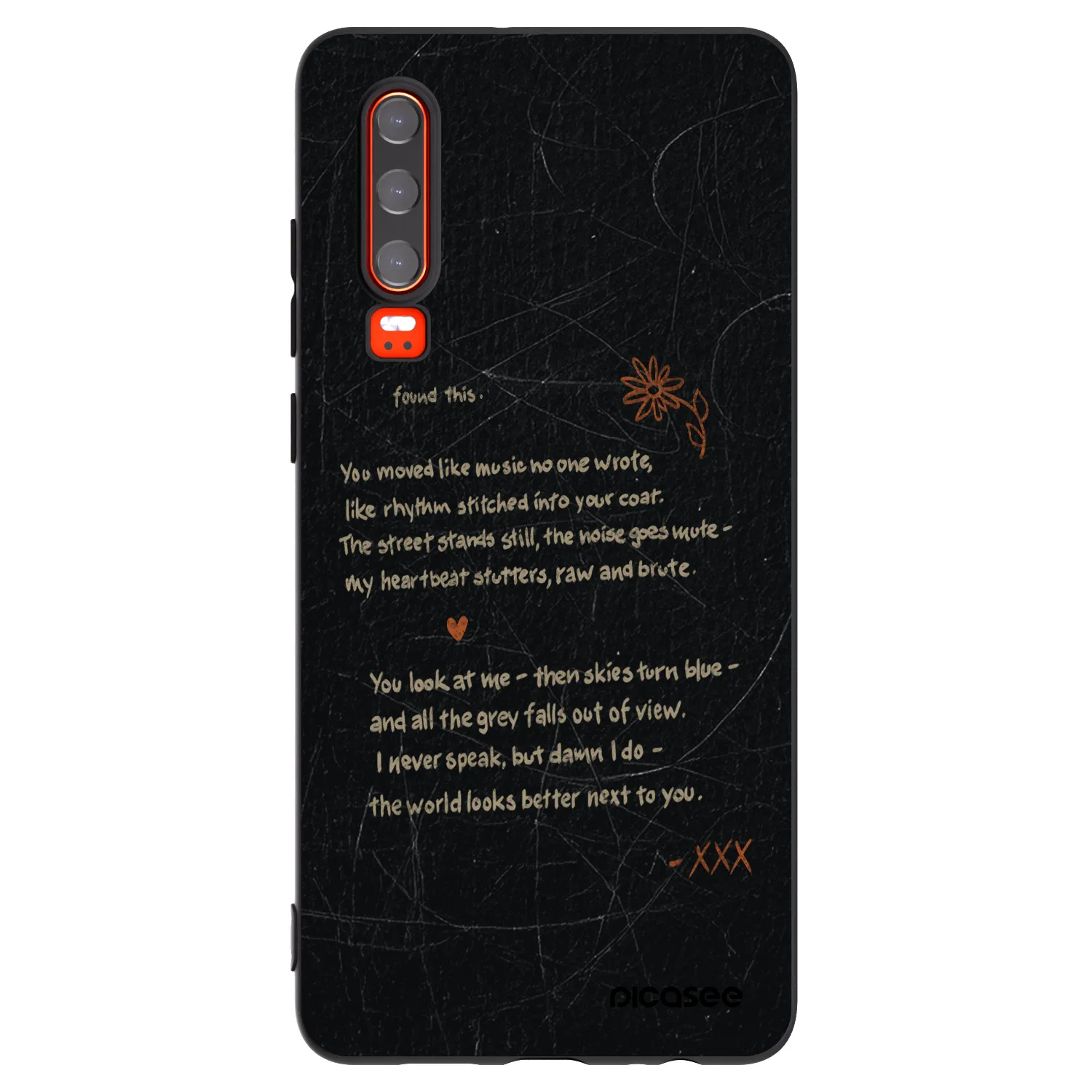 Picasee husă neagră din silicon pentru Huawei P30 - POET