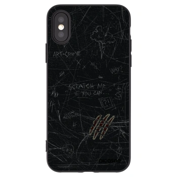 Picasee husă neagră din silicon pentru Apple iPhone X/XS - SCRATCH