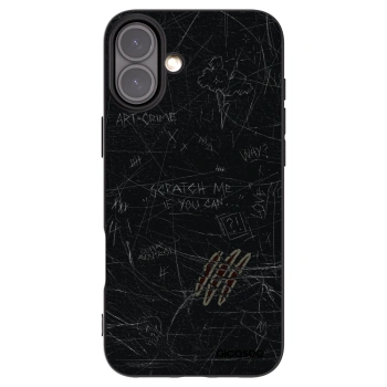 Picasee husă neagră din silicon pentru Apple iPhone 16 Plus - SCRATCH