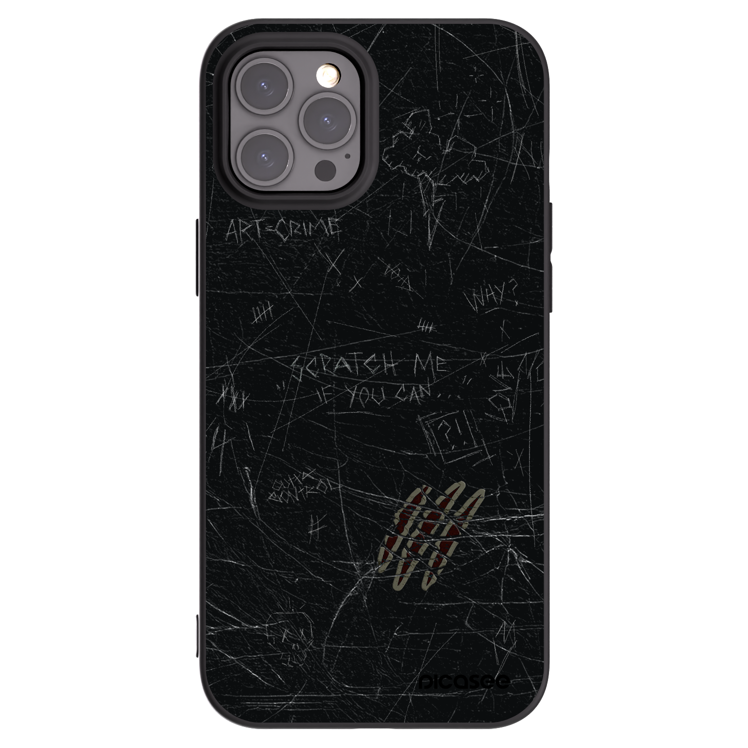 Picasee husă neagră din silicon pentru Apple iPhone 12 Pro Max - SCRATCH