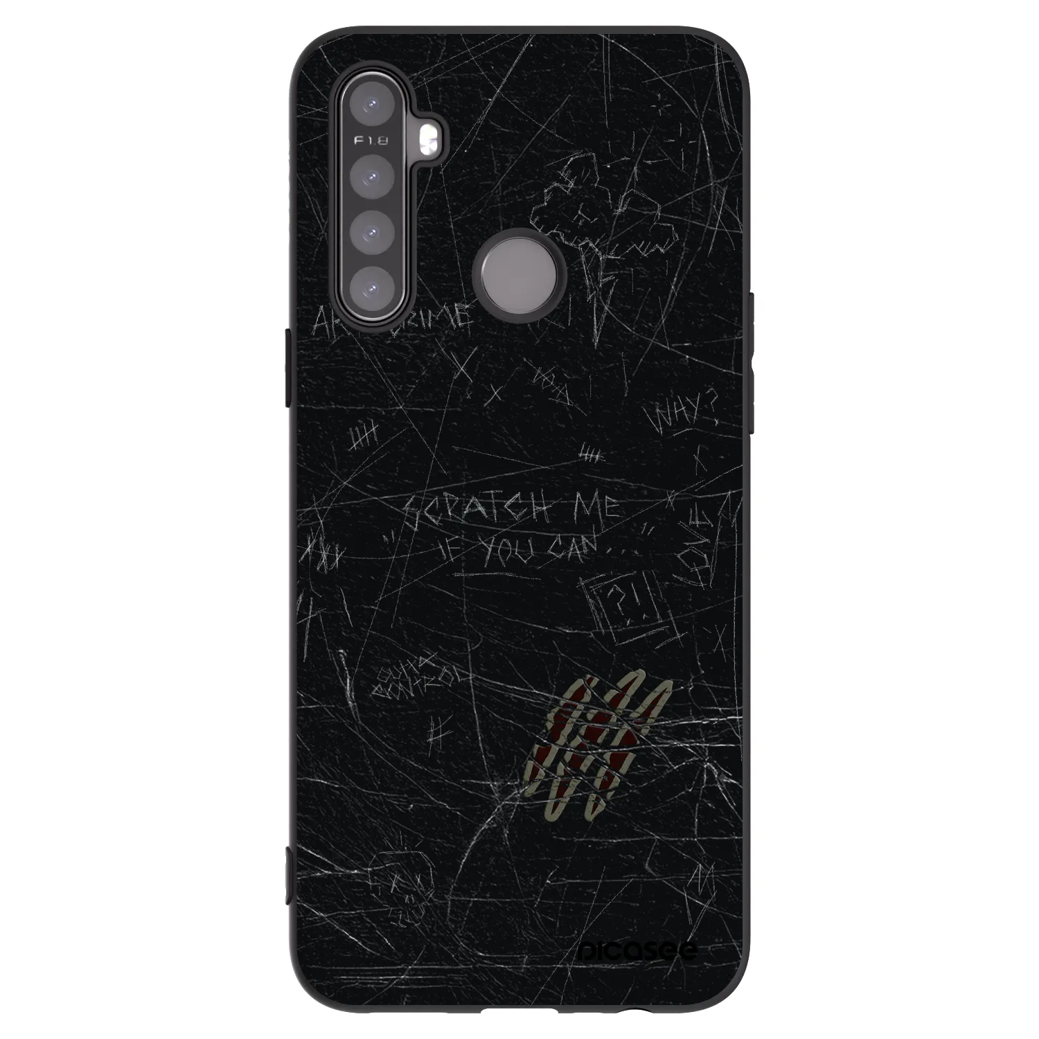 Picasee husă neagră din silicon pentru Realme 6i - SCRATCH