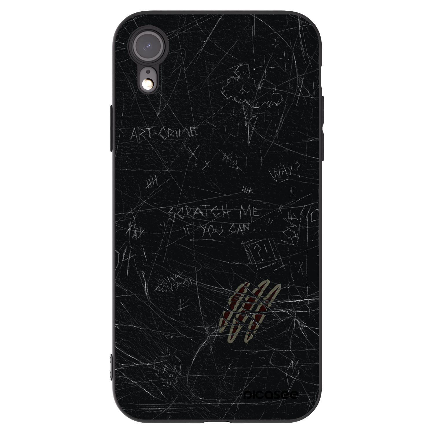 Picasee husă neagră din silicon pentru Apple iPhone XR - SCRATCH