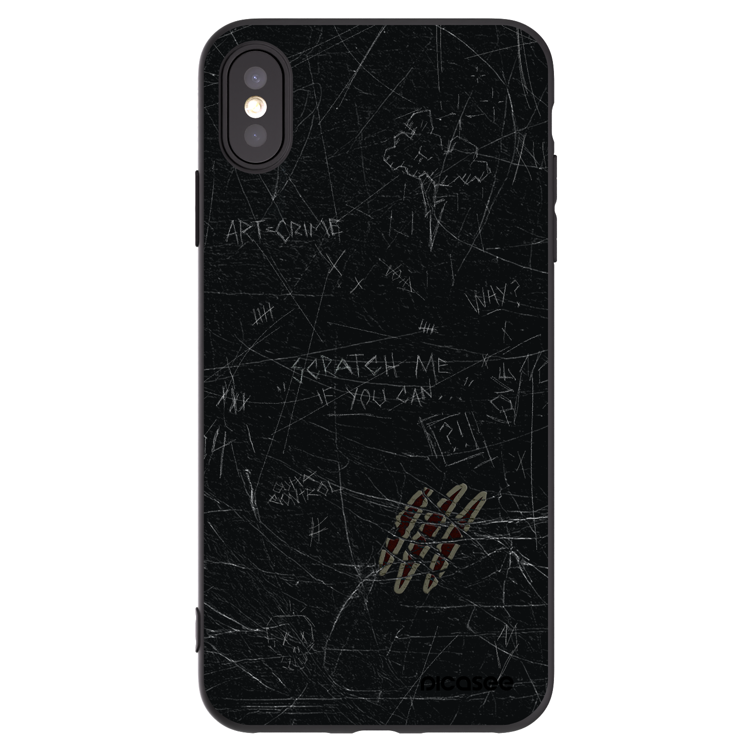 Picasee husă neagră din silicon pentru Apple iPhone XS Max - SCRATCH