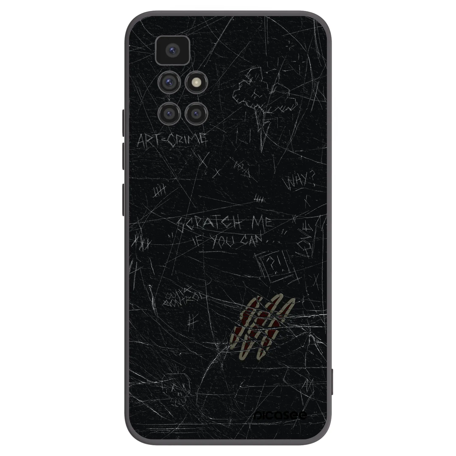 Picasee husă neagră din silicon pentru Xiaomi Redmi 10 - SCRATCH