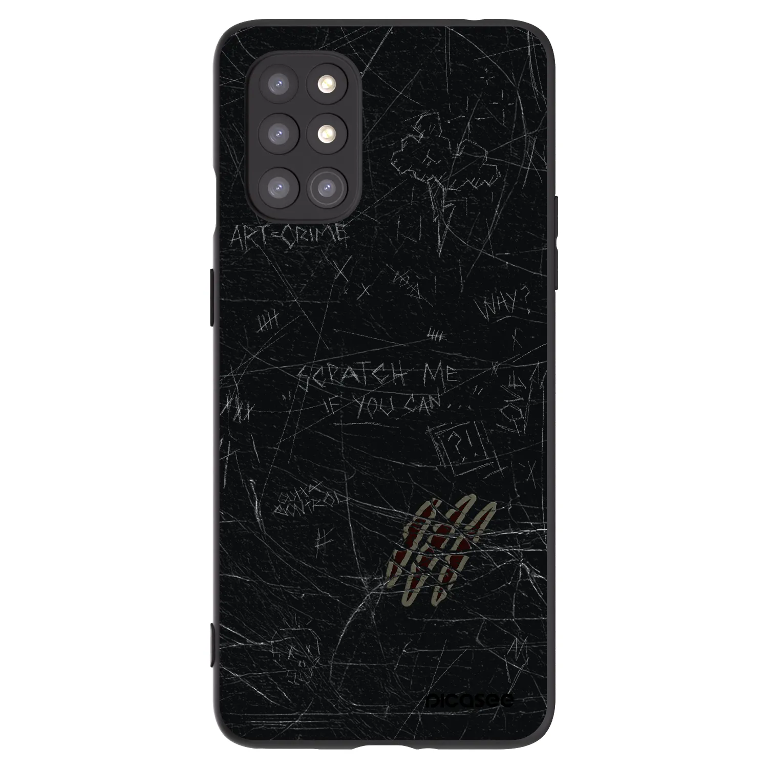 Picasee husă neagră din silicon pentru OnePlus 8T - SCRATCH