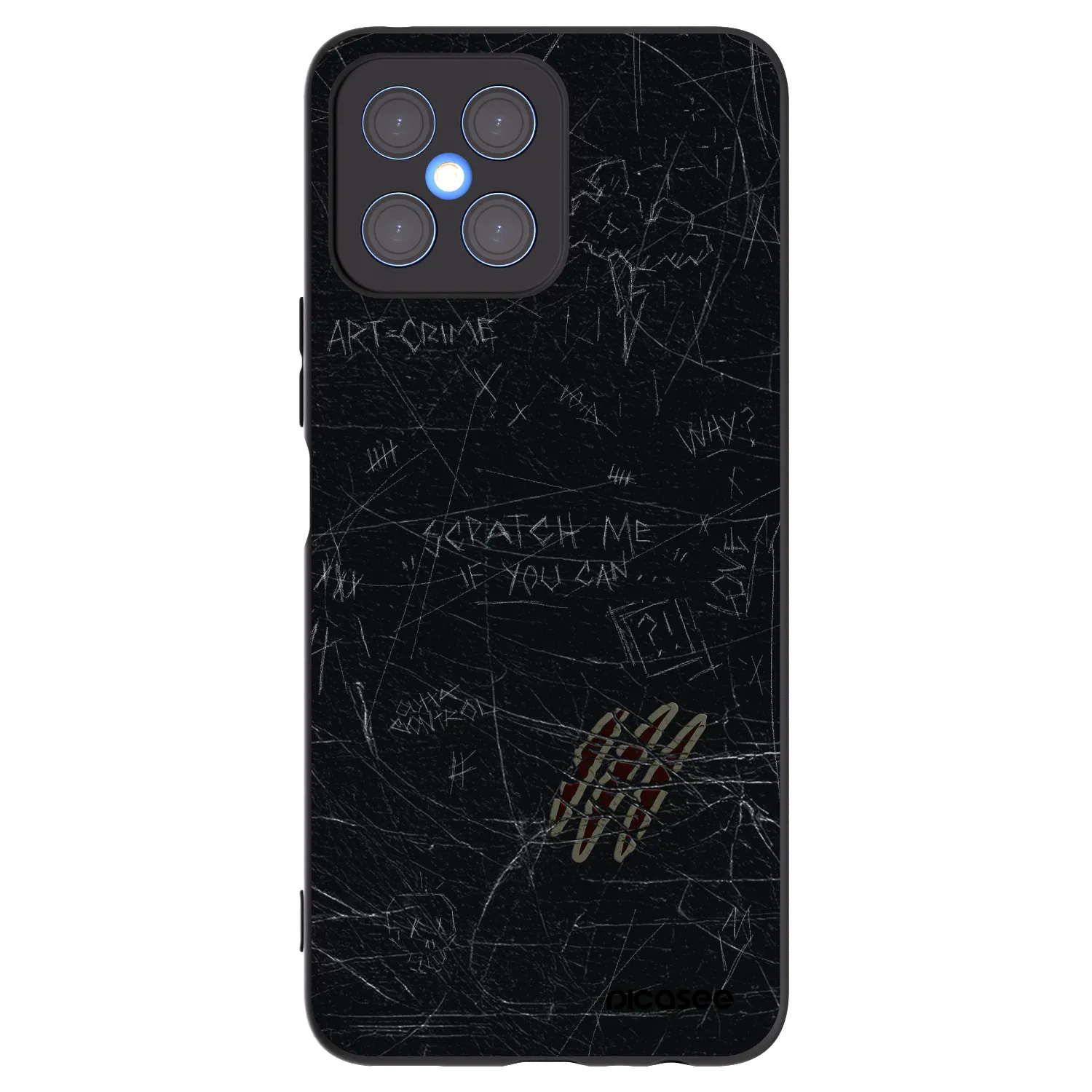 Picasee husă neagră din silicon pentru Honor X8 4G - SCRATCH