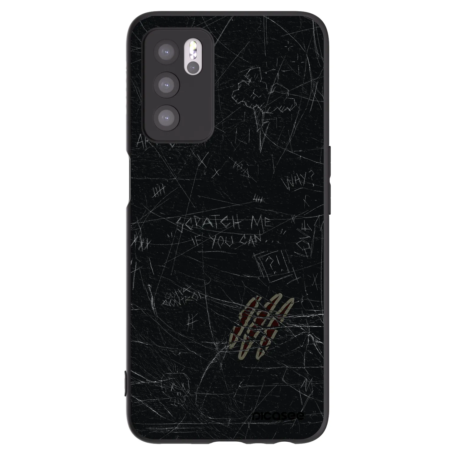Picasee husă neagră din silicon pentru OPPO A16s - SCRATCH