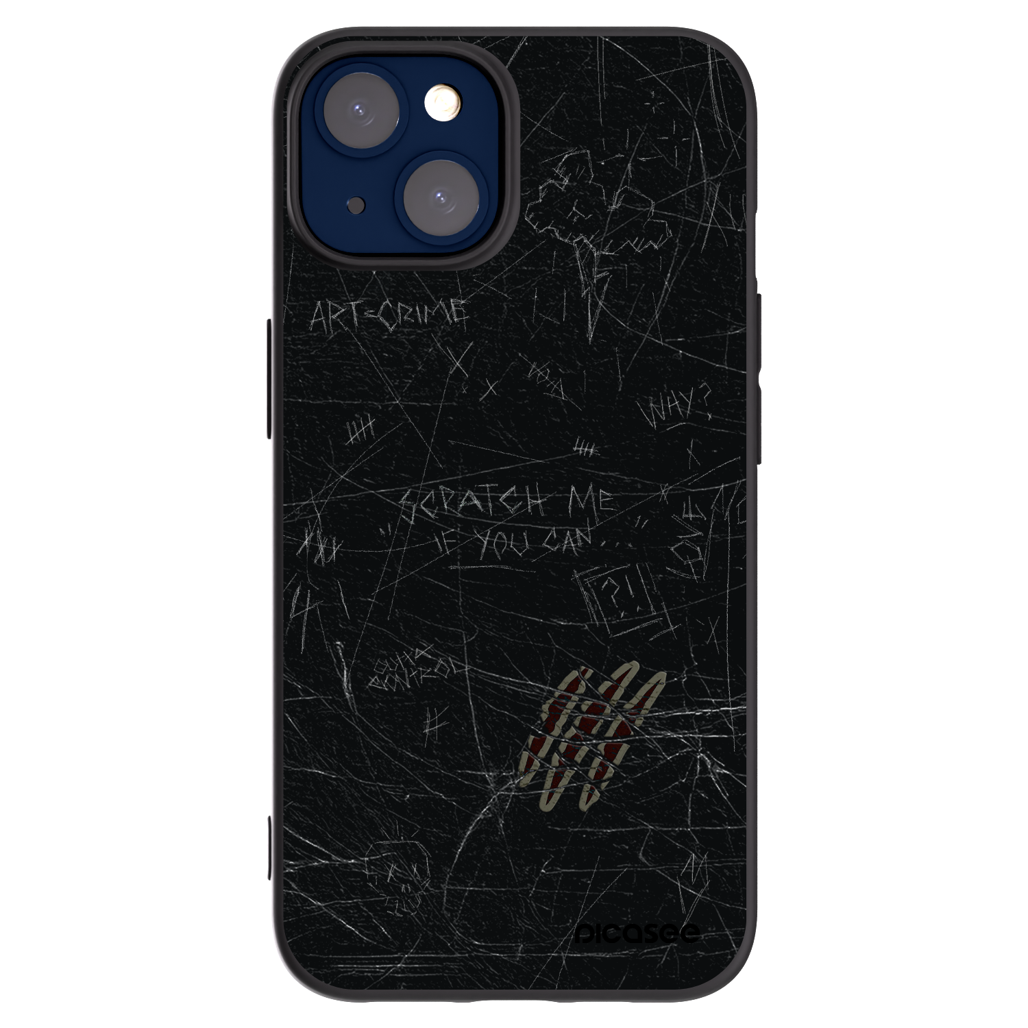 Picasee husă neagră din silicon pentru Apple iPhone 14 - SCRATCH