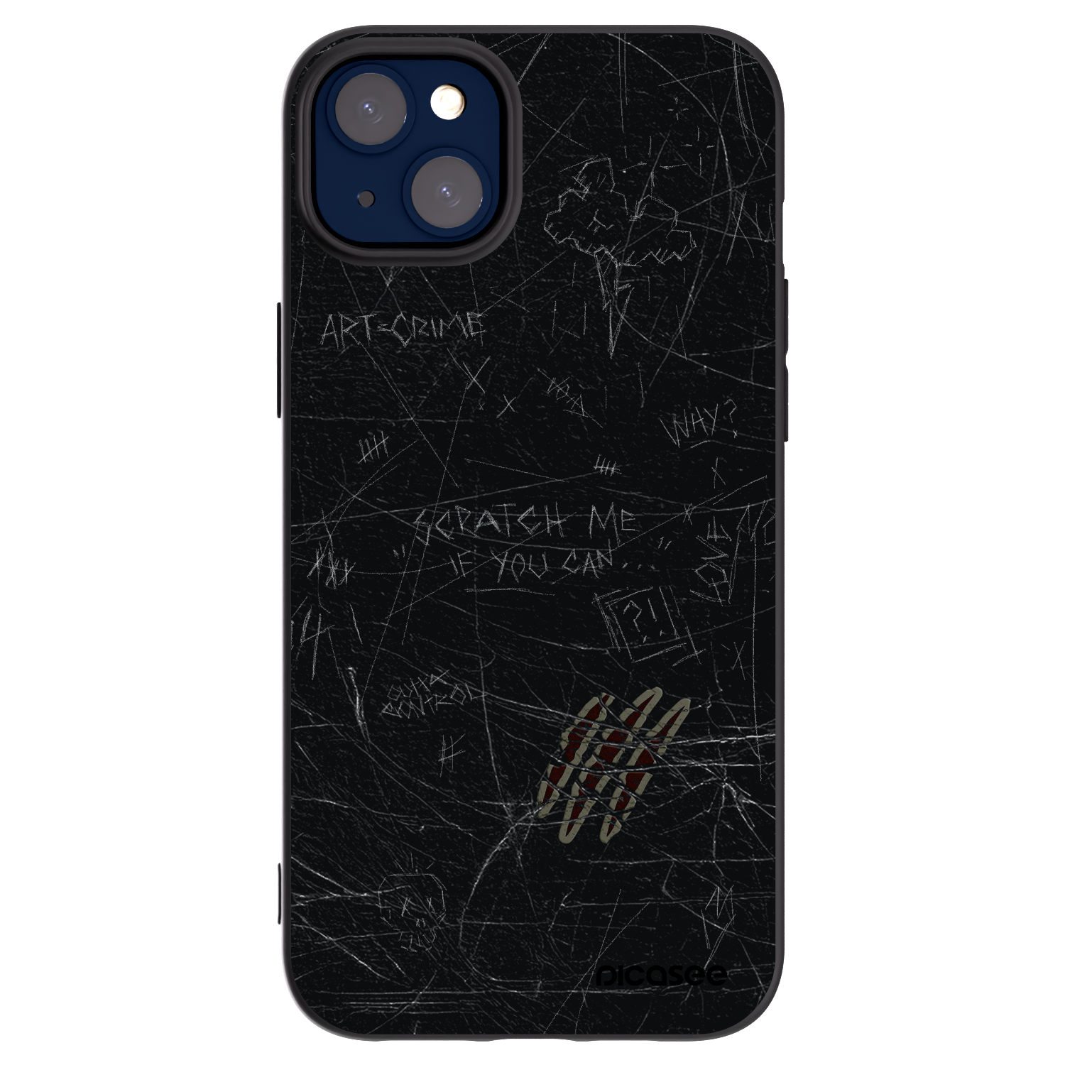Picasee husă neagră din silicon pentru Apple iPhone 14 Plus - SCRATCH