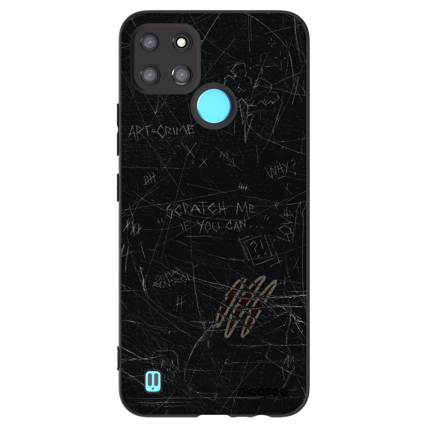 Picasee husă neagră din silicon pentru Realme C21Y - SCRATCH