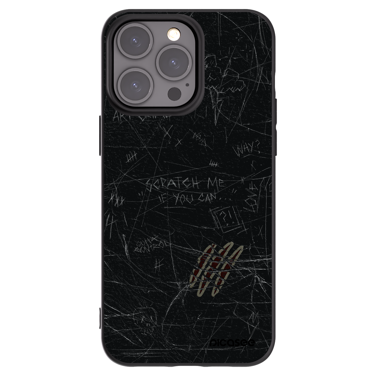 Picasee husă neagră din silicon pentru Apple iPhone 15 Pro Max - SCRATCH