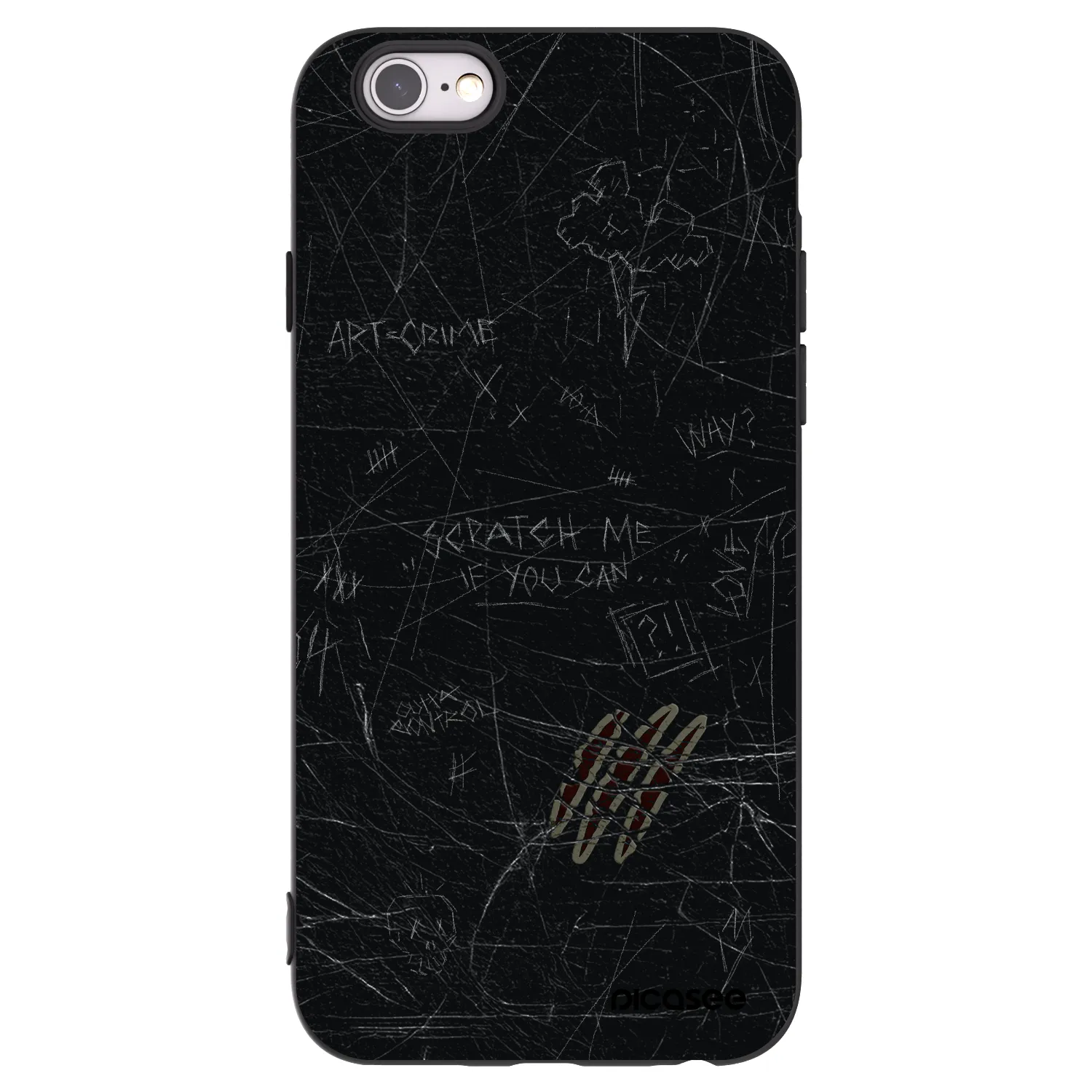 Picasee husă neagră din silicon pentru Apple iPhone 6/6S - SCRATCH