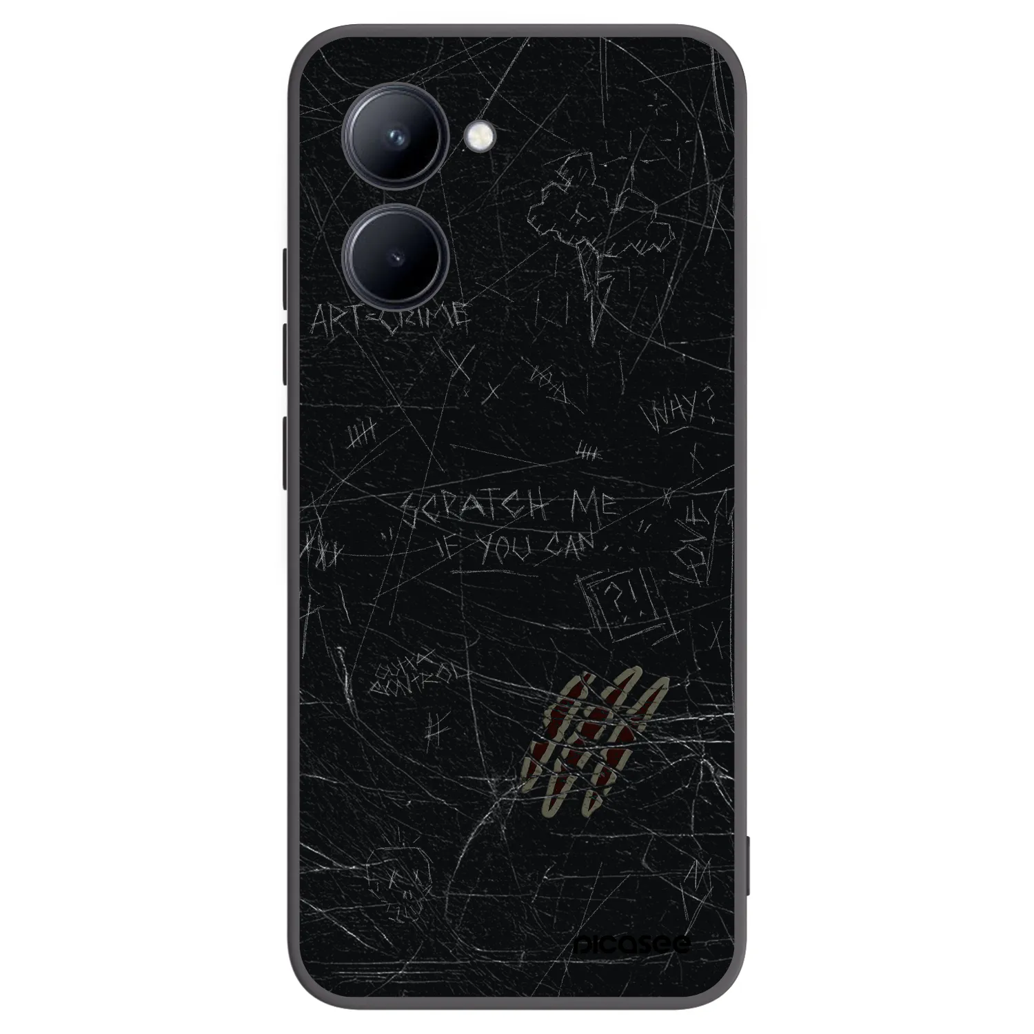 Picasee husă neagră din silicon pentru Realme C33 (2023) - SCRATCH