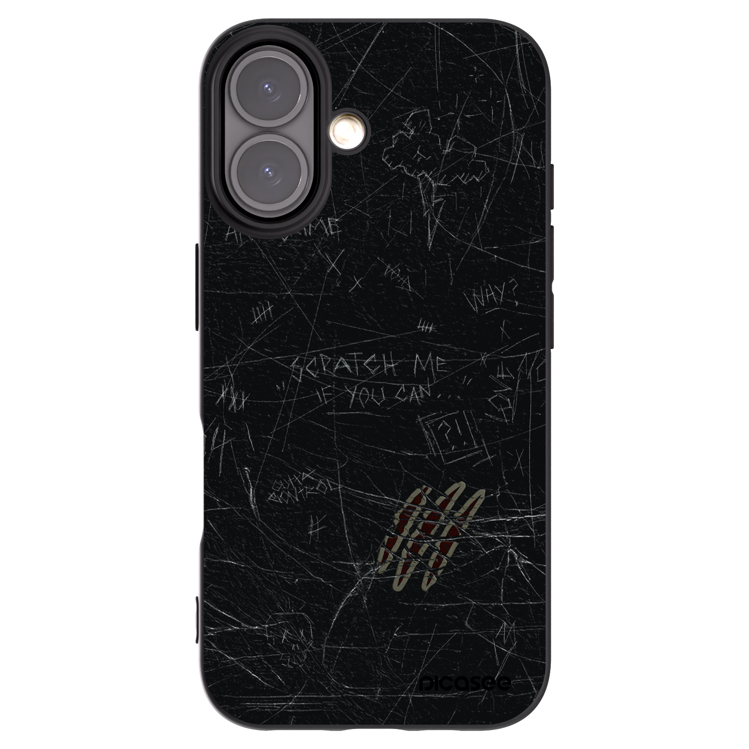 Picasee husă neagră din silicon pentru Apple iPhone 16 - SCRATCH