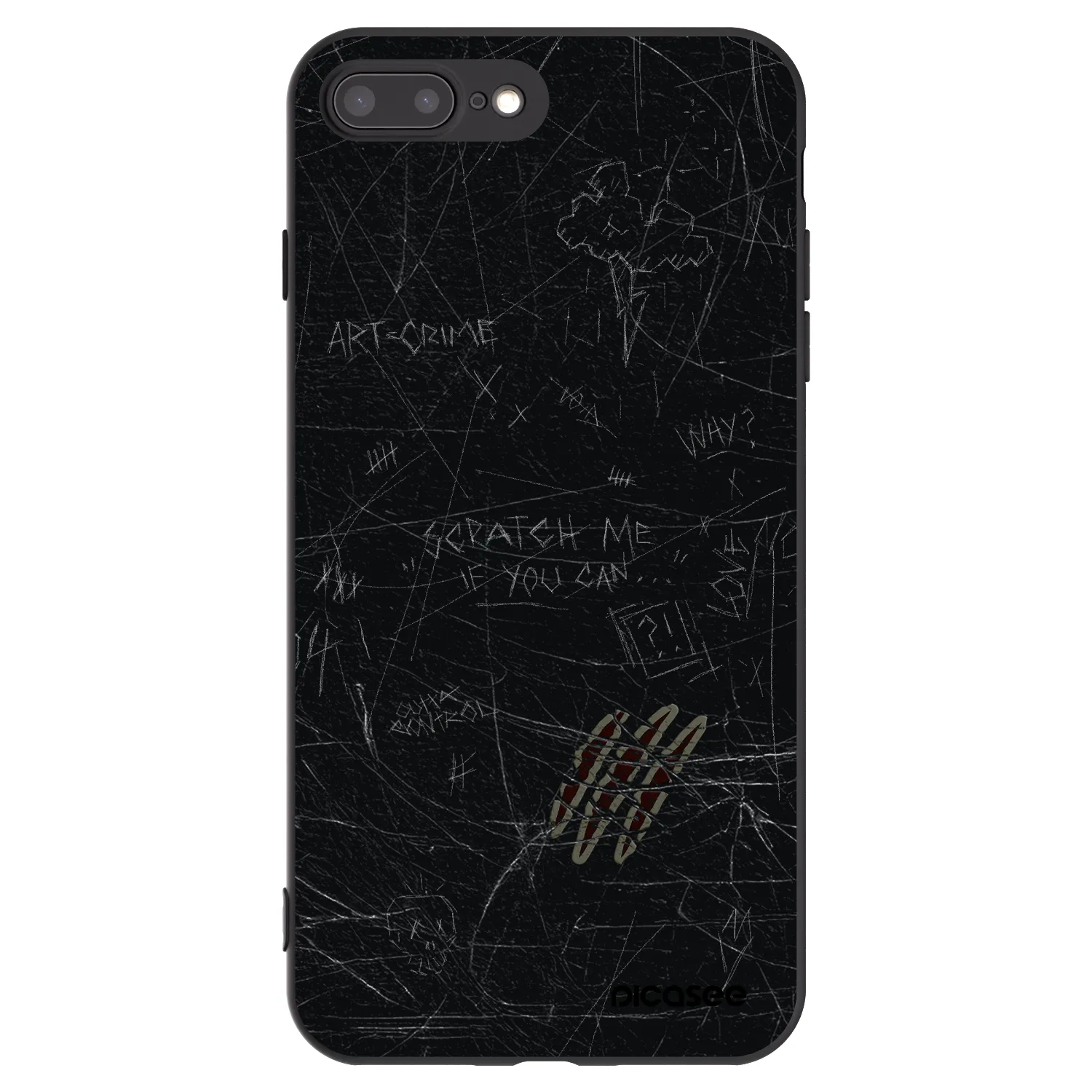 Picasee husă neagră din silicon pentru Apple iPhone 8 Plus - SCRATCH