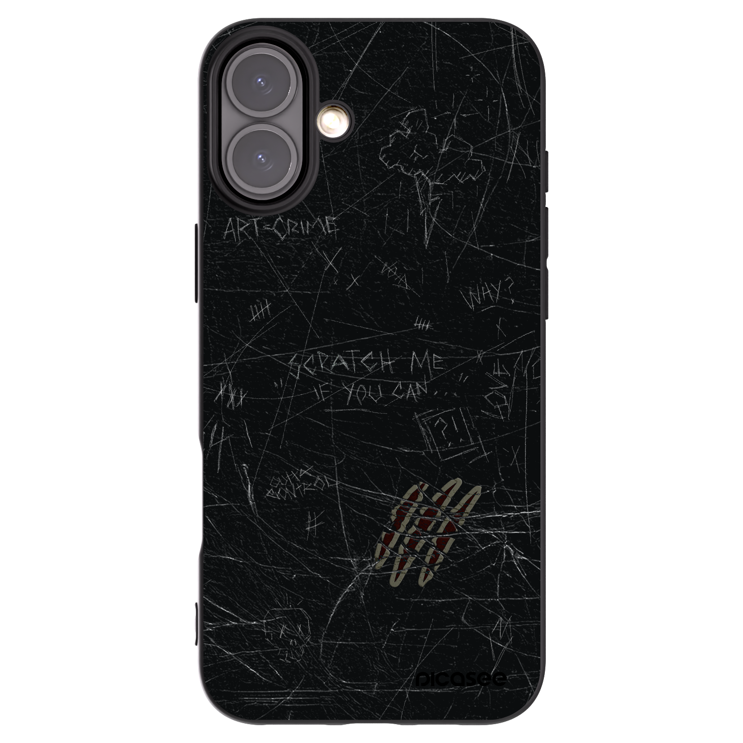 Picasee husă neagră din silicon pentru Apple iPhone 16 Plus - SCRATCH
