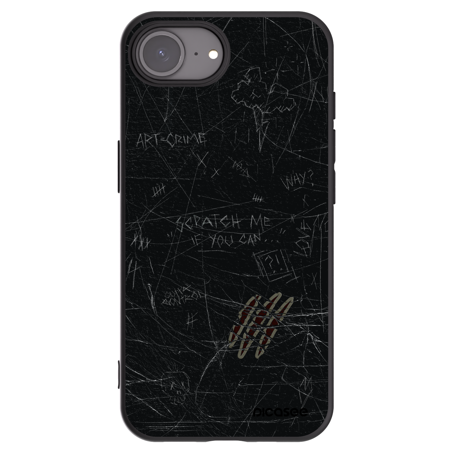 Picasee husă neagră din silicon pentru Apple iPhone 16e - SCRATCH
