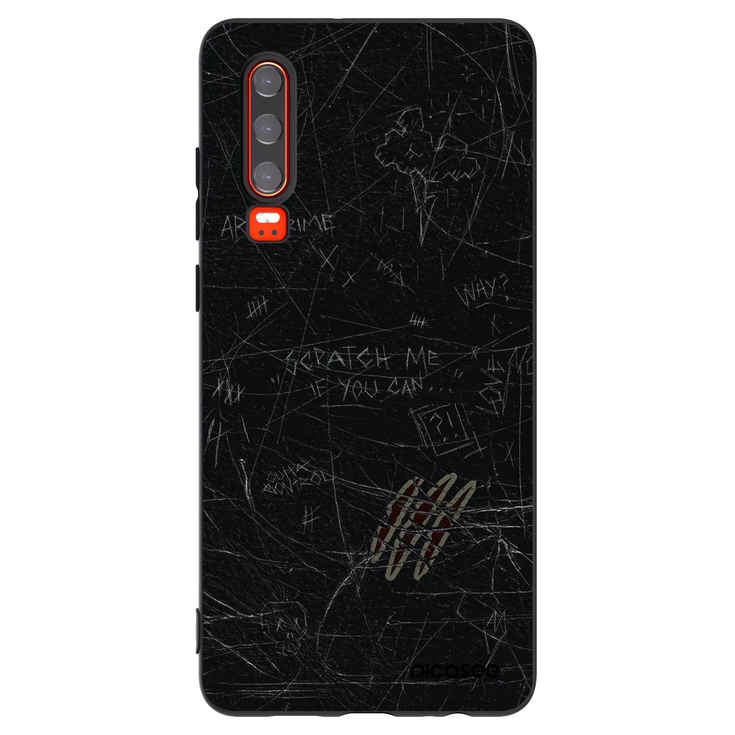 Picasee husă neagră din silicon pentru Huawei P30 - SCRATCH