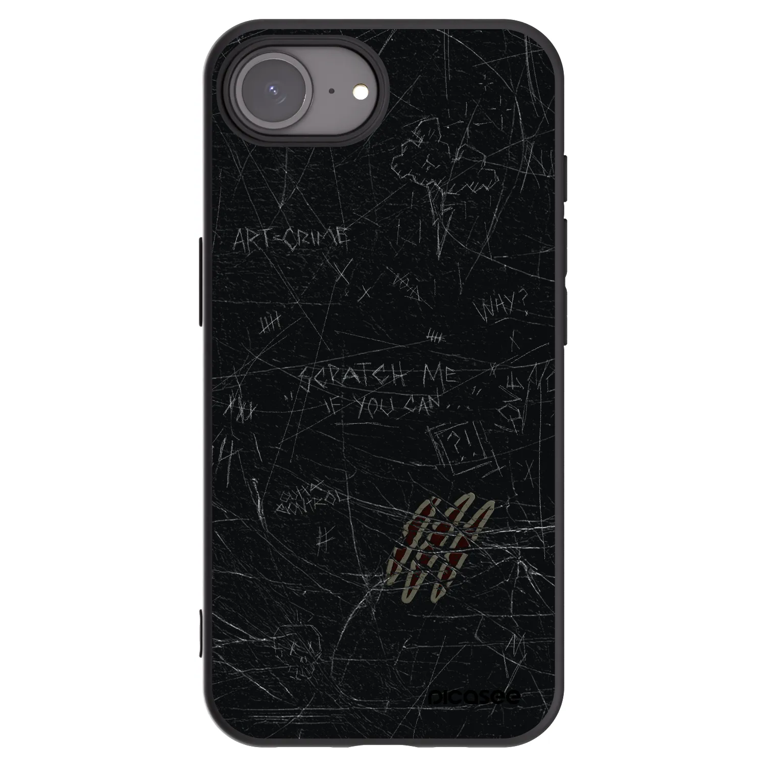 Picasee husă neagră din silicon pentru Apple iPhone 17e - SCRATCH
