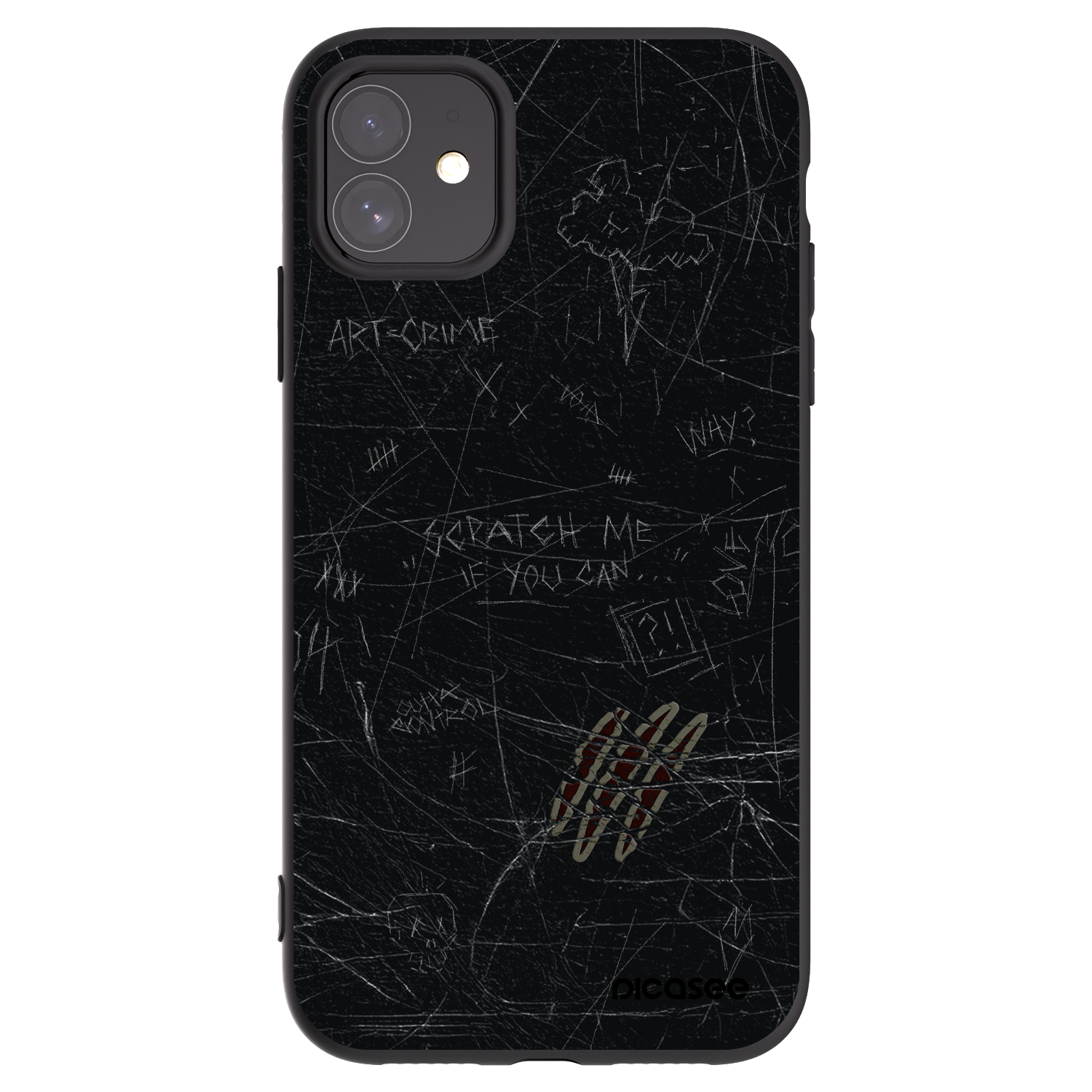 Picasee husă neagră din silicon pentru Apple iPhone 11 - SCRATCH