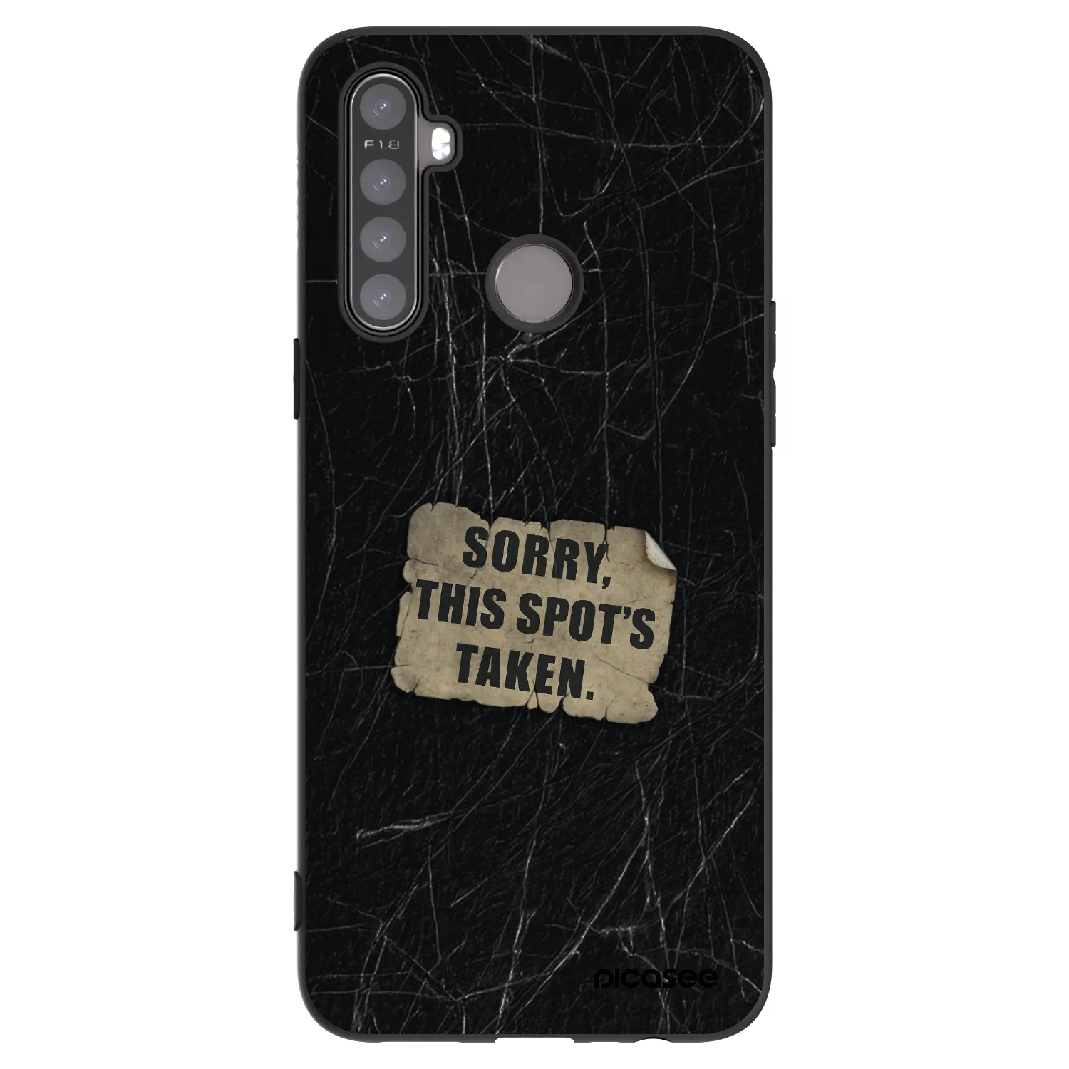 Picasee husă neagră din silicon pentru Realme 5 - SORRY