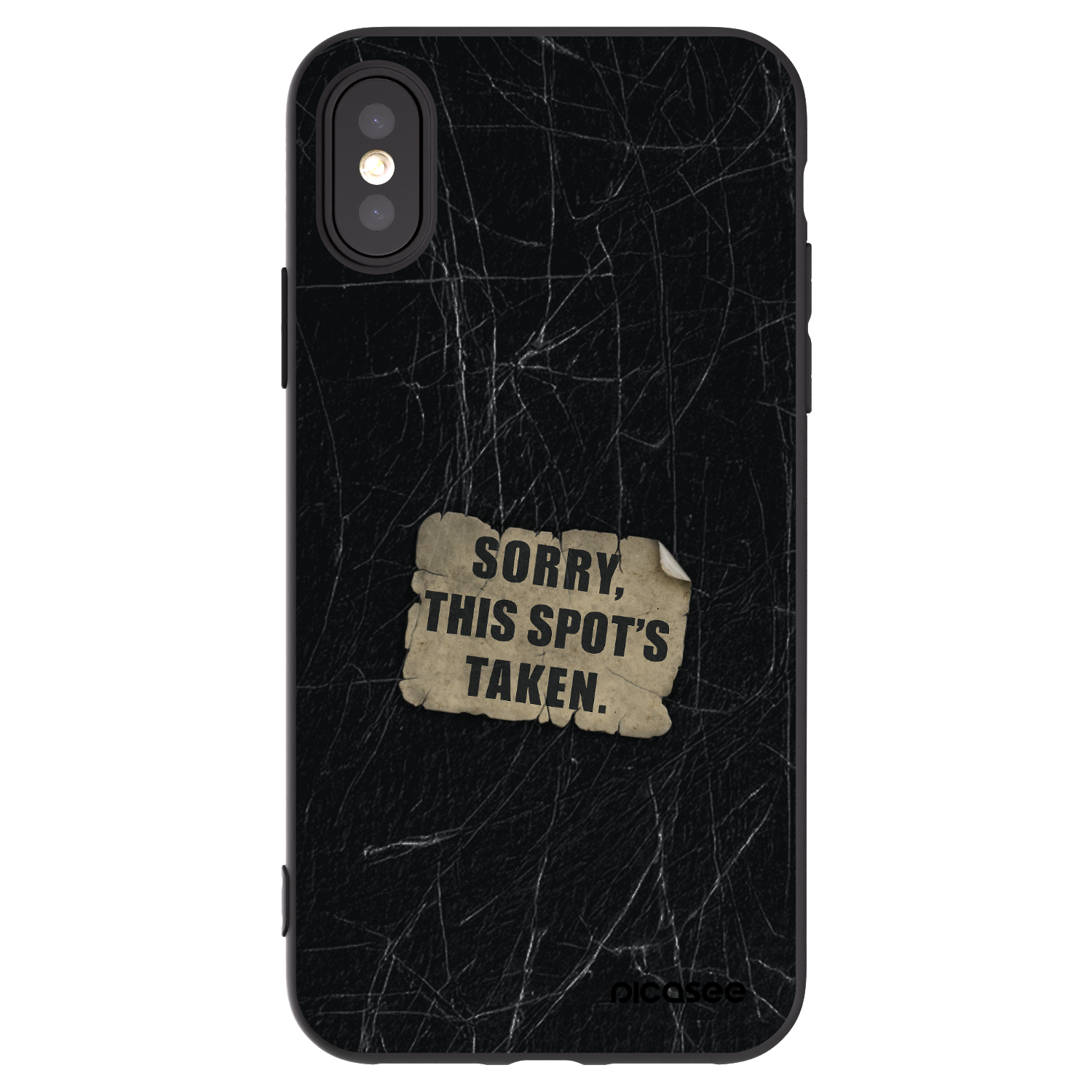 Picasee husă neagră din silicon pentru Apple iPhone X/XS - SORRY