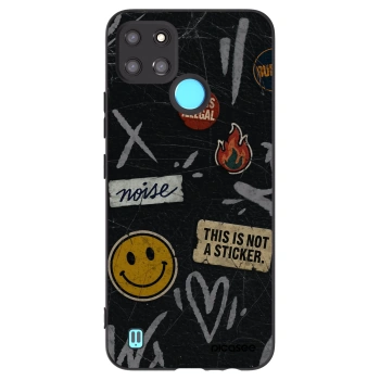 Picasee husă neagră din silicon pentru Realme C21Y - STICKERS x TAGS