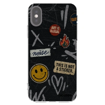 Picasee husă transparentă din silicon pentru Apple iPhone X/XS - STICKERS x TAGS