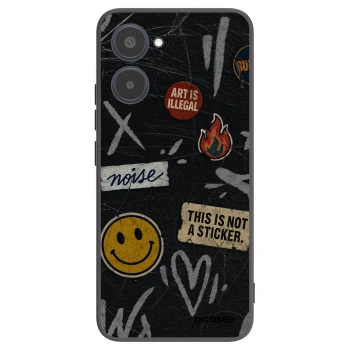Picasee husă neagră din silicon pentru Realme 10 4G - STICKERS x TAGS