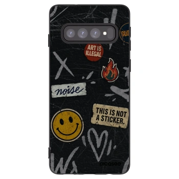 Picasee husă neagră din silicon pentru Samsung Galaxy S10 G973 - STICKERS x TAGS