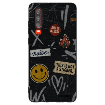 Picasee husă neagră din silicon pentru Huawei P30 - STICKERS x TAGS