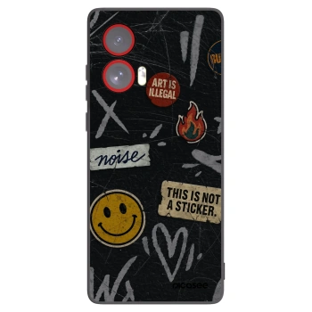 Picasee husă neagră din silicon pentru Motorola Edge 50 Fusion - STICKERS x TAGS