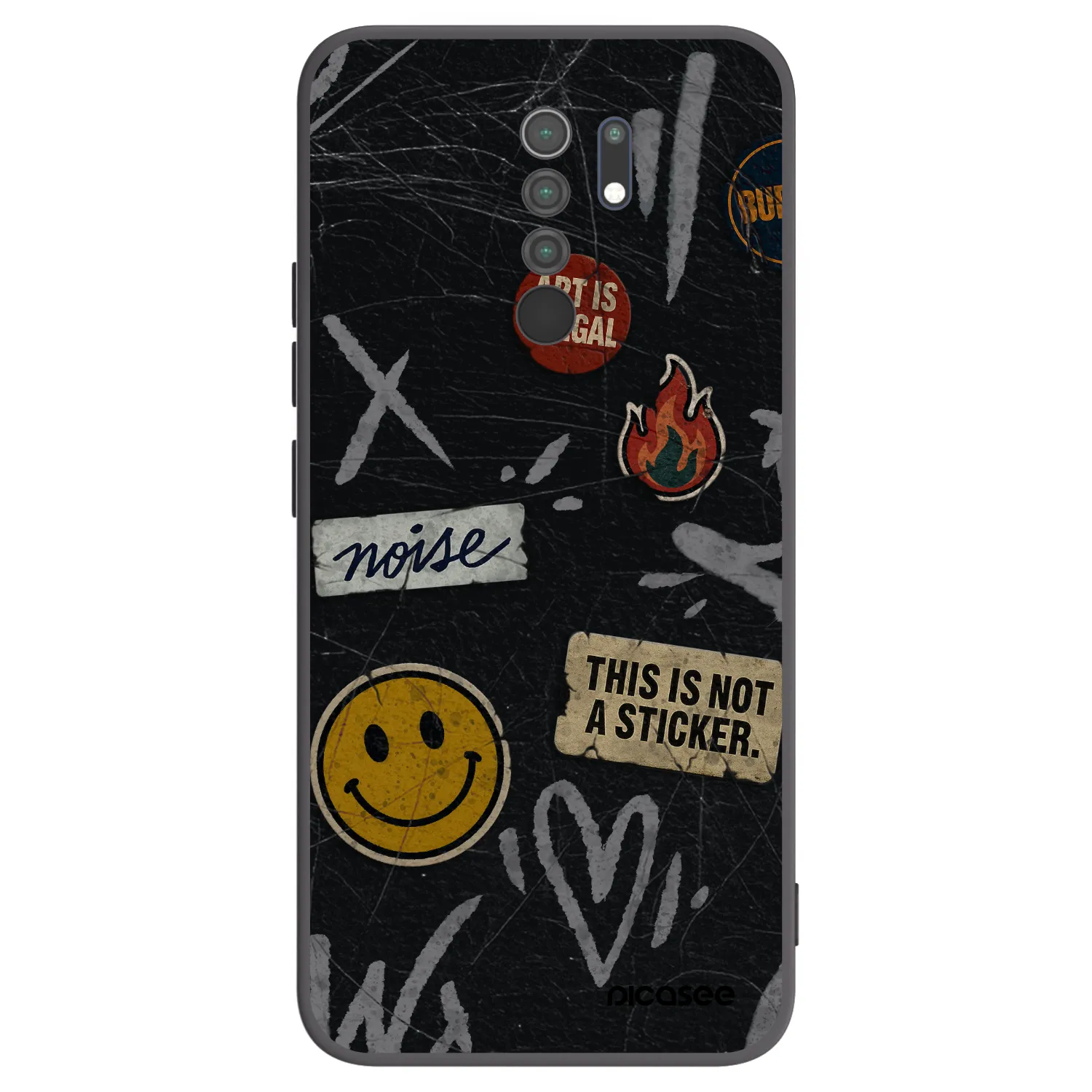 Picasee husă neagră din silicon pentru Xiaomi Redmi 9 - STICKERS x TAGS