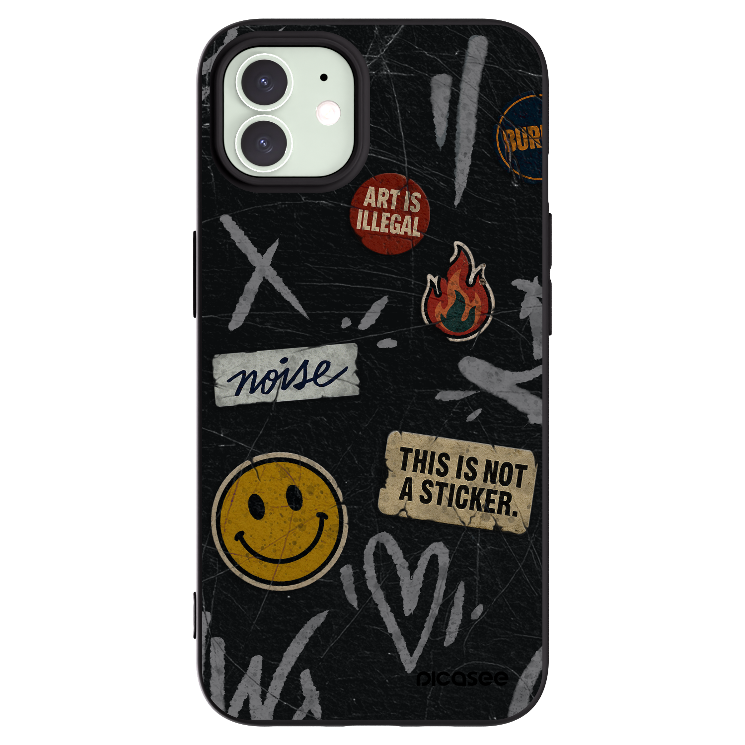 Picasee husă neagră din silicon pentru Apple iPhone 12 Pro - STICKERS x TAGS